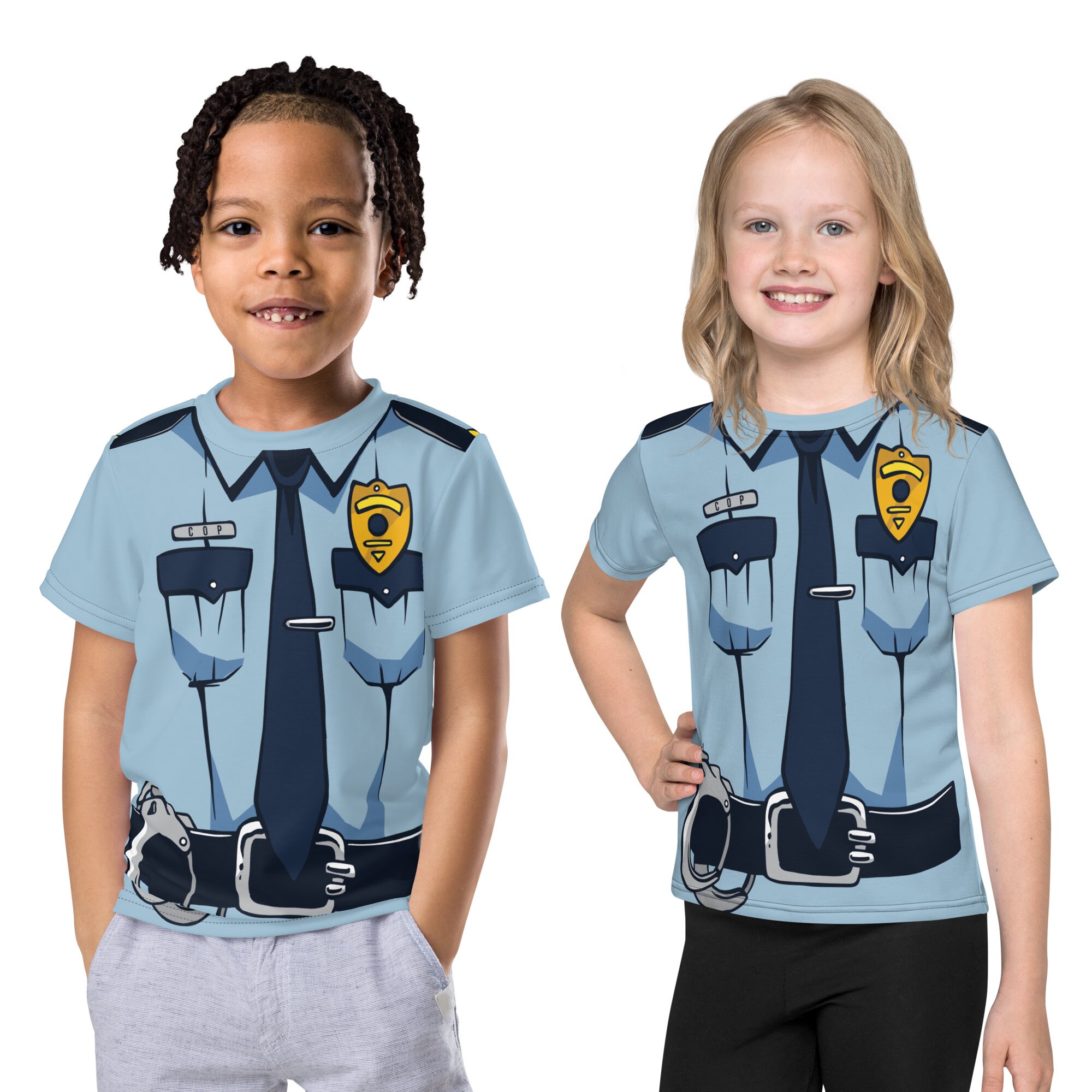 Police Costume Shirt For Kids, Policeman Uniform T-Shirt Police Costume Shirt For Kids, Policeman Uniform T-Shirt