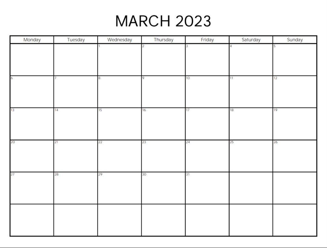 Minimalist Black and White Calendar 2023 Printable 12 Pages Dated - Etsy
