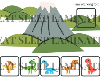 Dinosaur Token Board (5 or 10) - Pre-Assembled Reward Charts for ABA, SLP, Parents, Teachers, Autism, ADHD, Speech, Language, and More!