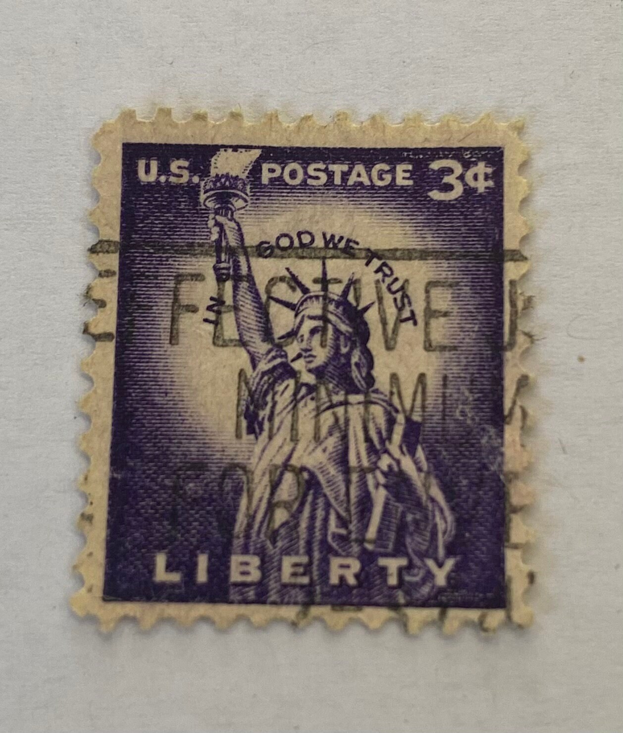 Rare US POSTAGE STAMP 3 Cent Liberty Used Purple Lady Statue Etsy UK