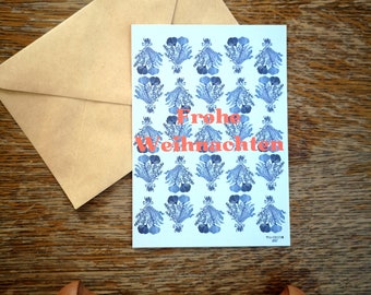 Maritime Christmas card - postcard angel mermaid art nouveau - gift for mother and sister - Christmas gift art print