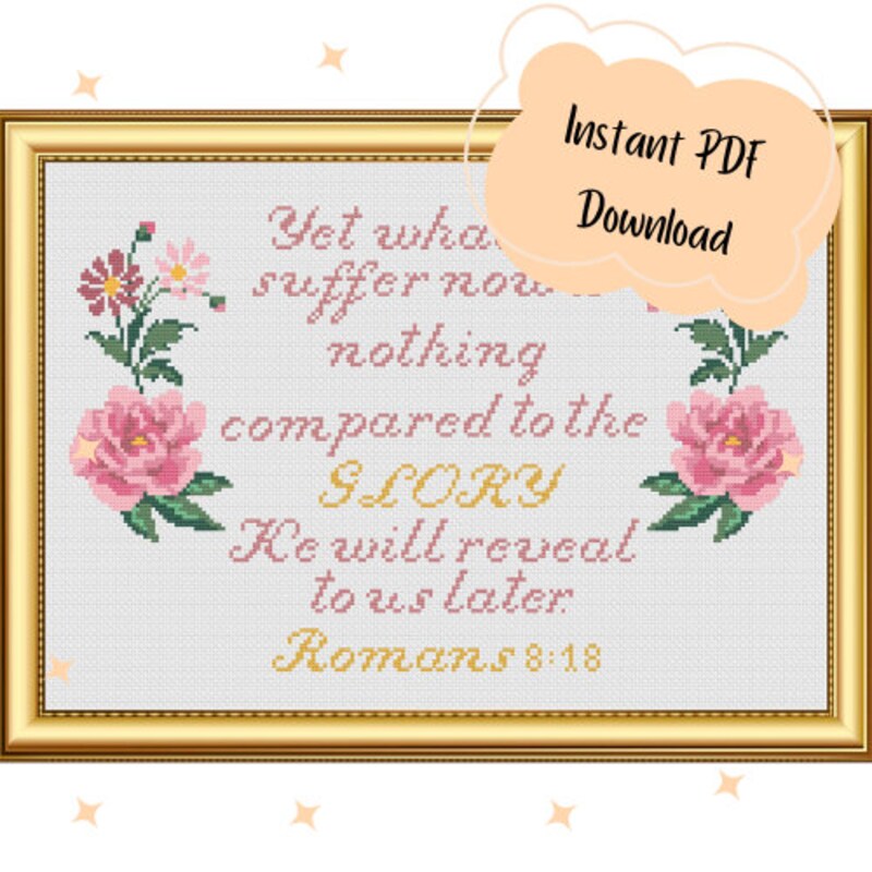 Cross Stitch Bible Verse - Etsy