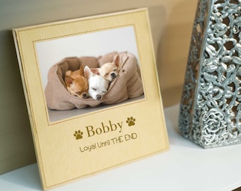 Personalized leather picture frame, Custom Frame, Picture Display, Pet Photo Frame, Leather Photo Frame, Memorial Pet frame, Pet Loss Gifts