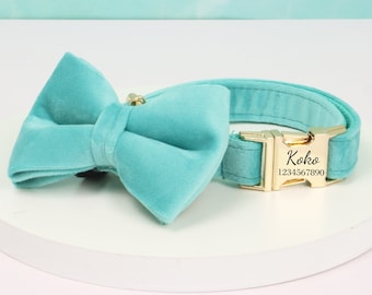 Personalised Cat Collar, Custom Pet Collar, Collar Set with Bell, Enraved Pet Name Tag, Kitten Collar, Wedding Cat Collar Gift