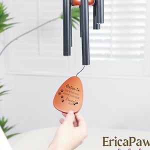 Personalized Pet Memorial Wind Chime, Engraved Cat Dog Loss Sympathy Gift In Memory, Lose of Pet Memorial Wind Chime, Remembrance Gift image 2