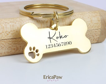 Personalised Dog Tag, Engraved Pet Tag, Stainless Steel Dog Tag, Gift for Pet, Dog Gifts, Dog ID Tag, Engraved Dog Name Tag, Pet Tag for Dog