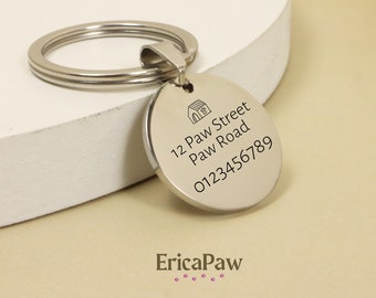 Gepersonaliseerde hondenpenning, gegraveerd hondenpenning, roestvrijstalen hondenpenning, cadeau voor huisdieren, hondencadeaus, kattencadeaus, kat-ID-tag