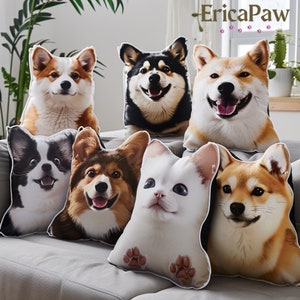 Personalized Pet Pillow Dog Throw Pillow, 3D Custom Dog Cat Photo Pillow, Custom Pet Photo Pillow, Pet Portrait Pillow, Pet Photo Cushion
