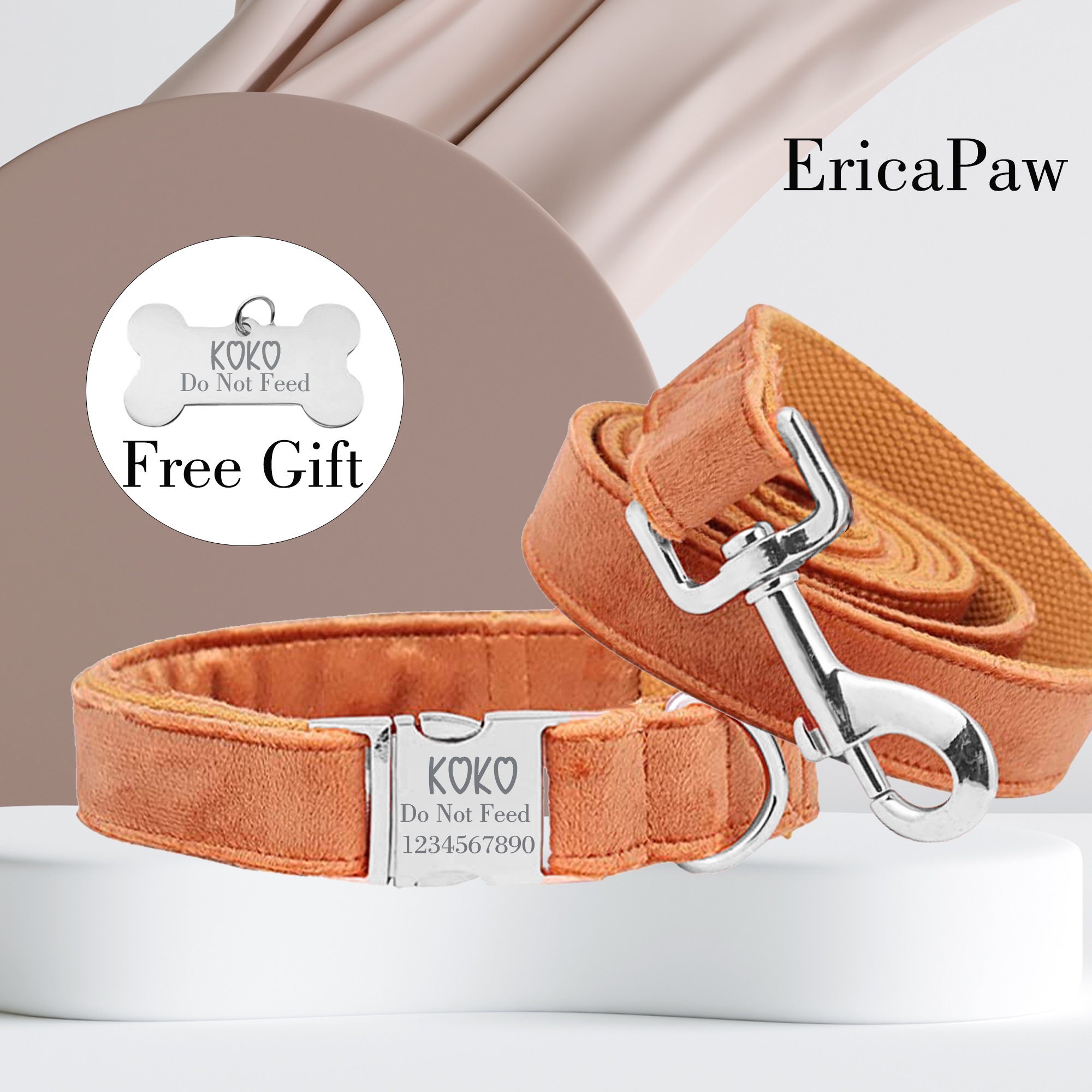 Personalised Velvet Dog Collar Custom Engraved Pet Collar Etsy UK
