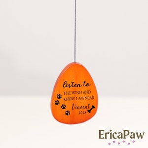 Personalized Pet Memorial Wind Chime, Engraved Cat Dog Loss Sympathy Gift In Memory, Lose of Pet Memorial Wind Chime, Remembrance Gift zdjęcie 5