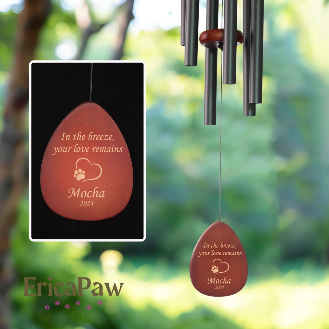 Personalized Memorial Pet Heart Wind Chime - Gift Idea For Dog/Cat Lover - I Am Always With You main image 0