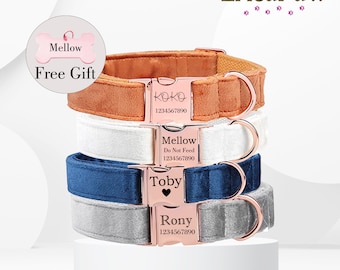 Personalized Dog Collar, Custom Pet Collar, Engraved Pet Tag, Dog Leash, Puppy Collar, Gift for Pets, Dog Gifts, Dog Bow TIe