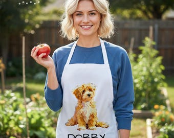 Personalized Pet Portrait Apron, Custom Dog or Cat Photo Apron, Pet Lover Kitchen Gift, Funny Cooking Apron, Gift for Pet Owners, Mom Gifts