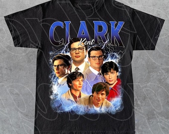 Clark Kent Smallville-skjorta, Clark och Lana Smallville TV-serie-tröja, Clark Kent-kollage, superhjältefan från 2000-talet, present till fan RZ
