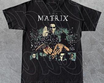Camiseta Matrix, camiseta gráfica de la película Neo de Keanu Reeves, top retro cyberpunk de ciencia ficción, regalo para mujeres y hombres, Otro día en Matrix FD