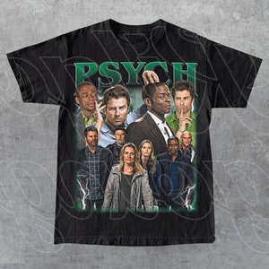 T-shirt vintage limitata di Psych Tv Show, regalo per donna e uomo T-shirt unisex