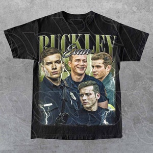 Camiseta gráfica del programa de televisión Evan Buckley 9-1-1 - Camiseta de bombero Buck - Merchandising de drama de primeros auxilios, regalo para fans para mujer y hombre - Camiseta unisex