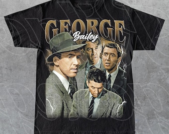 George Bailey Det är ett underbart liv filmtröja, klassisk julfilmskjorta – vintage semesterpresent till kvinna och man unisex t-shirt FD