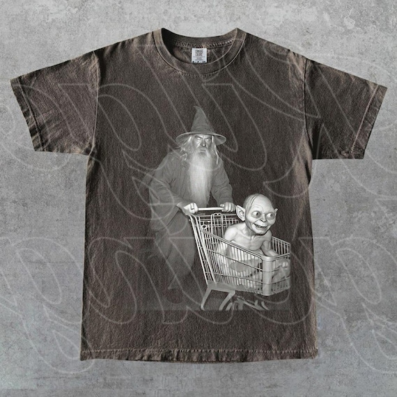 Gandalf and Gollum Funny Meme Shirt, Gandalf and Gollum Night Ride Shirt, Meme Graphic Tee, Epic Fantasy Humor, Middle Earth Fan Gift FD