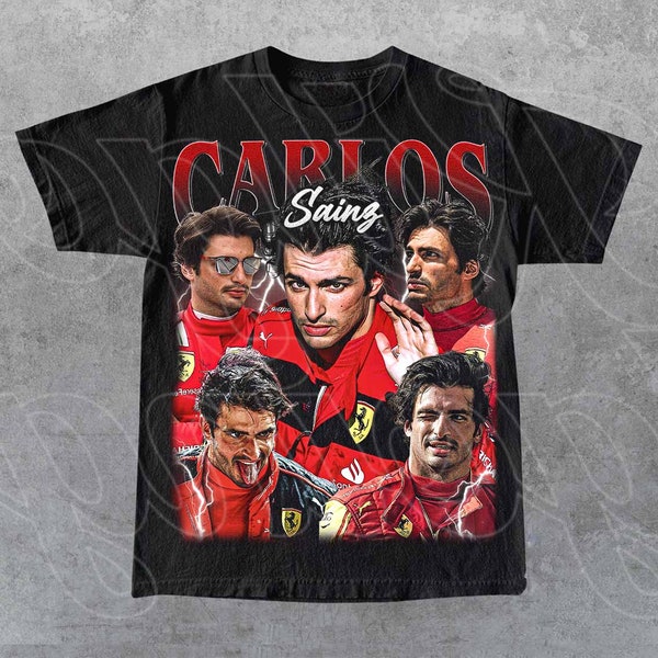 T-shirt vintage limitata Carlos Sainz, regalo per donna e uomo T-shirt unisex