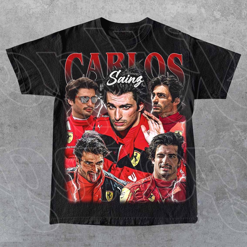 Limited Edition Carlos Sainz Vintage T-shirt, cadeau voor dames en heren, unisex T-shirt FD Black