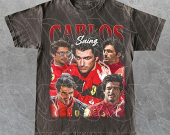 Carlos Sainz Vintage T-shirt, present till kvinna och man, unisex T-shirt FD