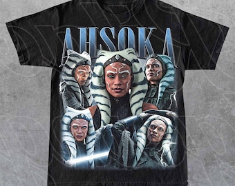 Star Wars-tröja från Ahsoka Tano, vintage-t-shirt med retro Jedi-grafik, Cosplay-tröja från Mandalorian och Rebels, perfekt som julklapp.