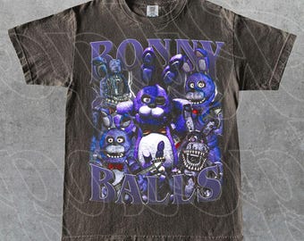 Bonnie Balls Five Nights at Freddy’s Graphic Tee, Vintage Horror Game Shirt, Retro Gamer Merch, Creepy Fan Gift For Woman and Man T-Shirt FD