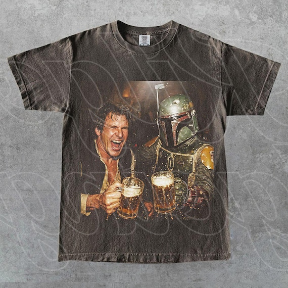 Han Solo and Boba Fett Funny Meme Shirt, Han Solo and Boba Fett Drunk Shirt, Meme Graphic Tee, Star Wars Characters, Han Solo Fan Gift FD