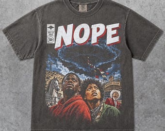 Nope Movie Shirt, Limited Vintage Nope 2022 Horror Sci-Fi Alien UFO Film Memorabilia by Jordan Peele Comfort Colors Unisex Shirt YS