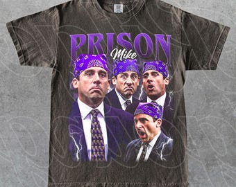 Prison Mike T-Shirt, The Office TV Show Tee, Steve Carell as Michael Scott Funny Graphic Shirt, Comedy Series Merch, Gift for Sitcom Fan FD