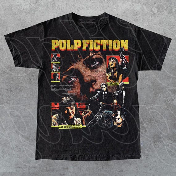 Pulp Fiction T Shirt, Vintage Tarantino Movie Graphic Tee, Retro