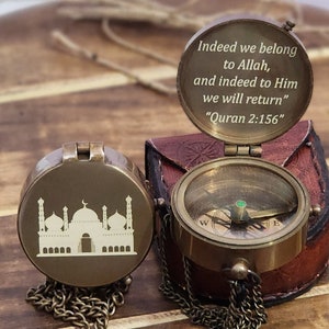 Personalized Brass Compass: Islamic Gift, Ramadan, Eid, Muslim Wedding