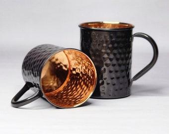 Personalized Copper Mugs 16oz, Antique Black Moscow Mule Mug, Unique Birthday Gift, Customized Mug, Gifts for Him, Wedding Gift for Couple