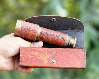 Personalized Working Telescope Unique Design Brass Spyglass Gift for Him, Anniversary Gifts for Husband, Best Marine Gifts for Loved Ones