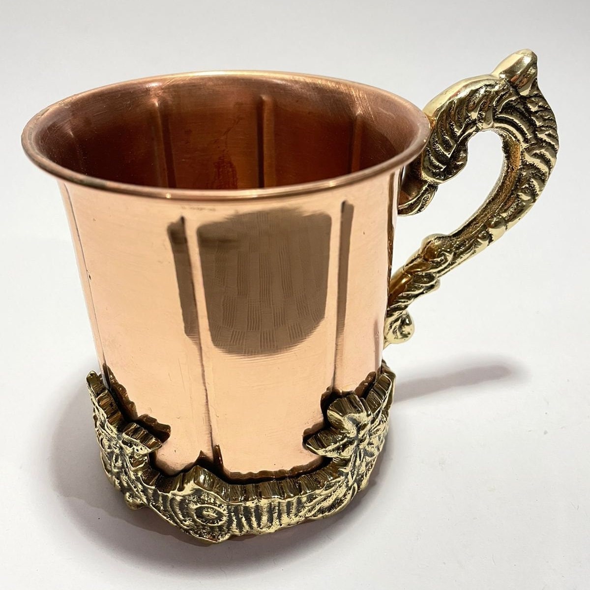 Copper Mug Vintage Copper Colored Metal Mug From India Large 