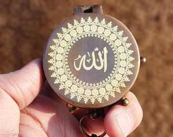 Personalized Brass Compass: Engraved Islamic Ramadan, Eid Gift