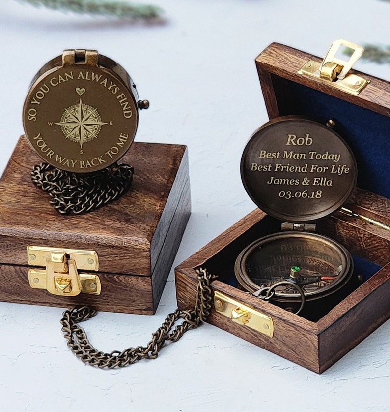 Personalized Brass Compass: Engraved Arabic Islamic Gift - Etsy