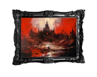 Oil Painting- Haunted madness - VI. original artwork. painting. Print. Poster. Gothic Home Decor.