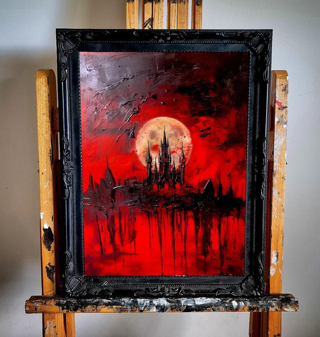 Dracula's Castle Oil Painting Print, Gothic Home Decor. No Frame. - Etsy