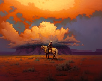 The lone ranger VIXX. Original oil artwork. Digital download. Cowboy western painting. Digital art Print. Poster. Gothic Home Decor.