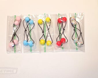 Retro Silicone Bobbles, Hair Ties 2pk