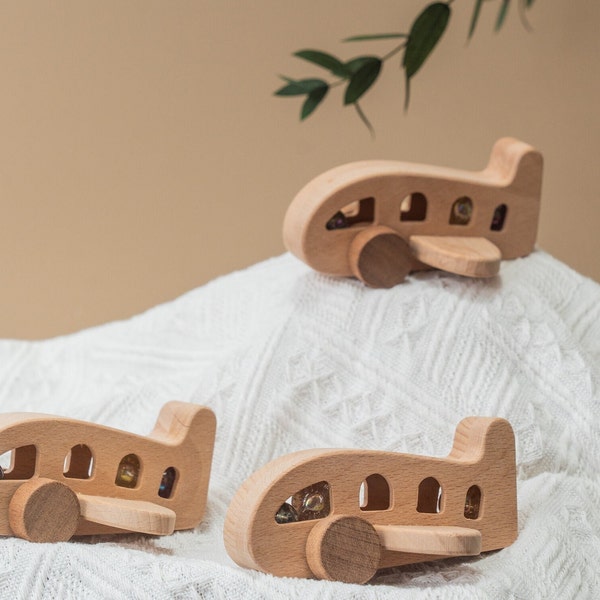 Jouet Montessori- Avion en bois personnalisé / Jouet personnalisé / Avion de bébé en bois / Décoration chambre enfant / Cadeau enfant