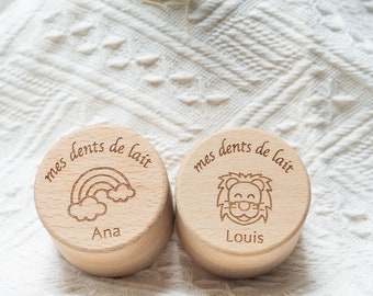 Personalized wooden milk teeth box / Personalized souvenir gift / Children's room decoration