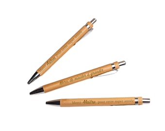 Personalized bamboo pen – Engraved first name – Witness gift, ASEM, colleague, company, birthday, wedding