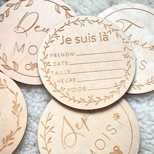 Meilensteinkarte aus Holz / Monat / Foto-Requisite / 12 12-Monats-Karten / Geburtsgeschenk / Babyparty-Geschenk