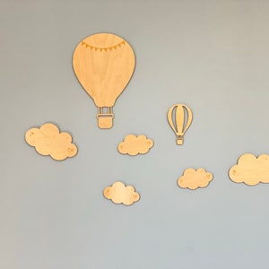 Personalized Hot Air Balloon Wall Decoration for Baby/Child's Room - Birth Gift, Baptisms, Birthday 1, 2, 3 Years, Custom Wall Decoration