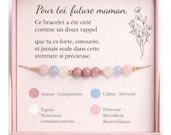 Bracelet future maman personnalisé – Cadeau grossesse femme enceinte – Cadeau baby shower – Bijou maternité – Idée cadeau maman