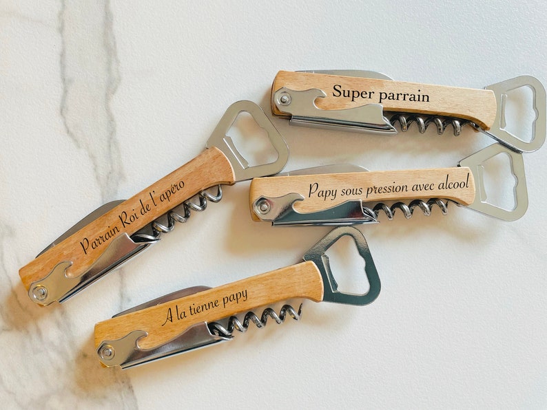 Bottle openers / Personalized lemonade bowl / Knife bottle opener / Grandfather's Mother's Day gift / Christmas, Birthday, EVG EVJF, Wedding image 5