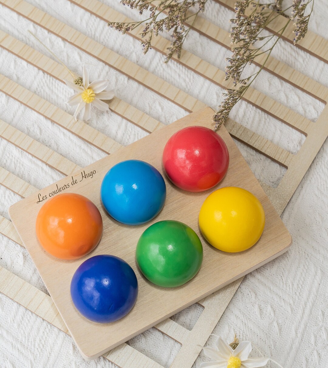 Montessori Rainbow Sorting Ball/color Matching Board/color Etsy